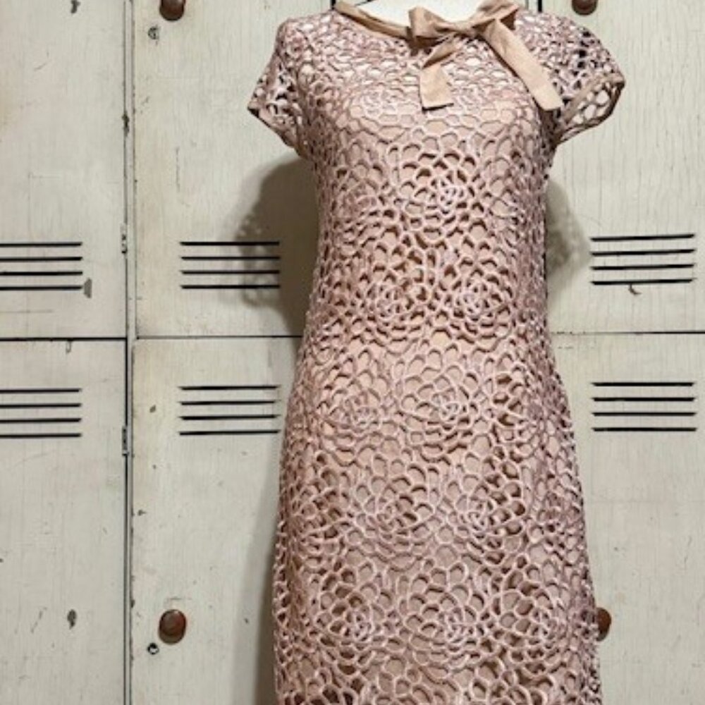 Saint Gil Paris Blush Lace Sheath Dress, Size Small
